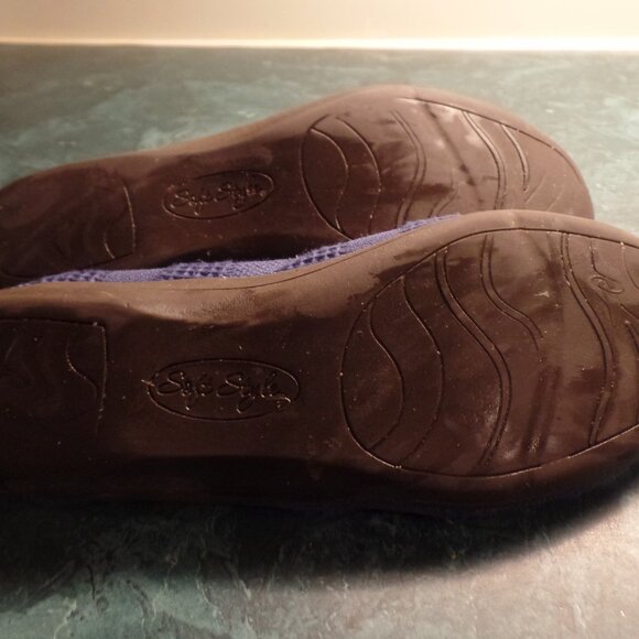 𝅺Soft Style by Hush Puppies Blue Fabric Heartbreaker Bow Ballet Flats, Size 8.5 - Picture 4 of 4